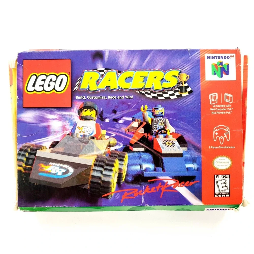 LEGO Racers (Nintendo 64, 1999) Authentic Complete Crushed Box Tested & Works